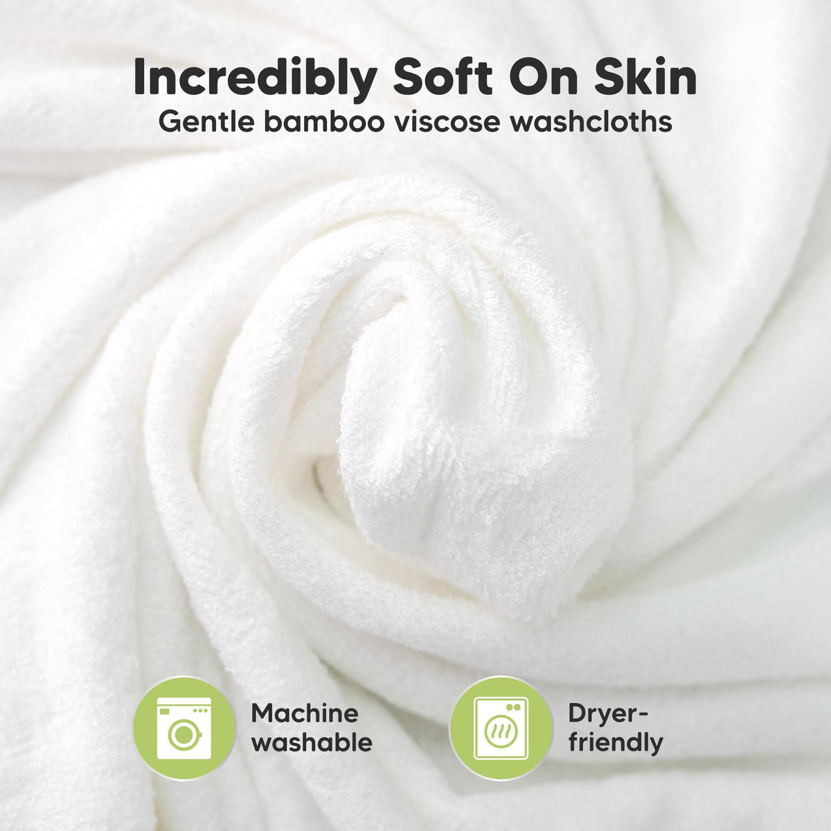 6-Pack Organic Baby Washcloths - Soft Viscose from Bamboo Washcloth, Baby Wash Cloths, Baby Wash Cloth for Newborn, Kids, Bath Baby Towels, Face Towel, Face Cloths (White) 🍁 All In One Marketplace Canada