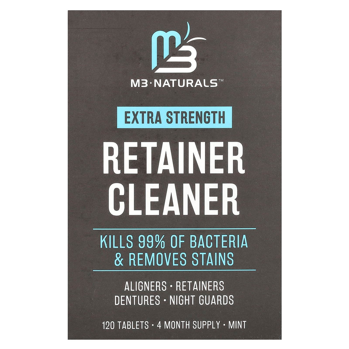 Retainer Cleanser Tablets Cleaner Remove Odors Discoloration Stains and Plaque 4 Month Supply Denture Cleansers Retainers Mouth Guards Denture Bath Mint by M3 🍁 All In One Marketplace Canada