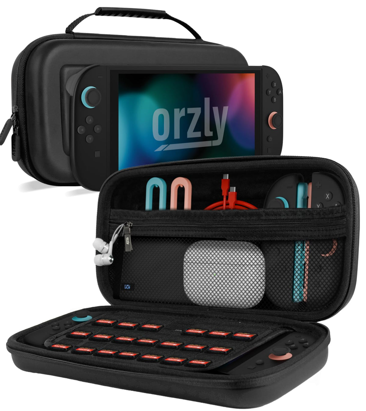 Carry Case for Nintendo Switch 2 (2025) Hard Shell Travel Case with Screen Padding, Game Card & microSD Slots, Zipped & Open Pockets for Accessories 🍁 All In One Marketplace Canada