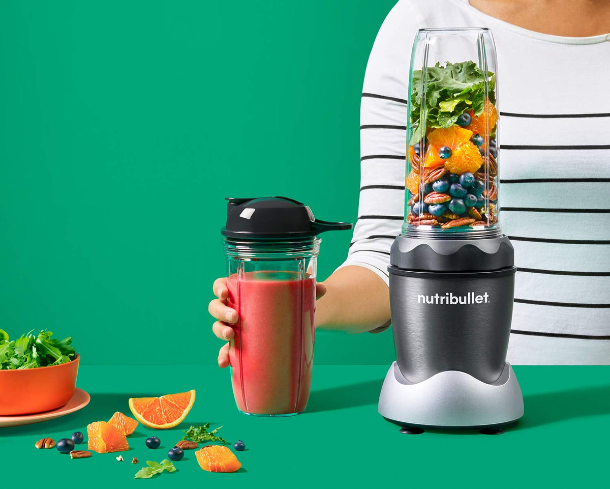 Nutri Bullet NB50100C Pro 1000 Single Serve Blender (1000W) 7-Piece Set, Dark Gray/Light Gray Skirt 🍁 All In One Marketplace Canada