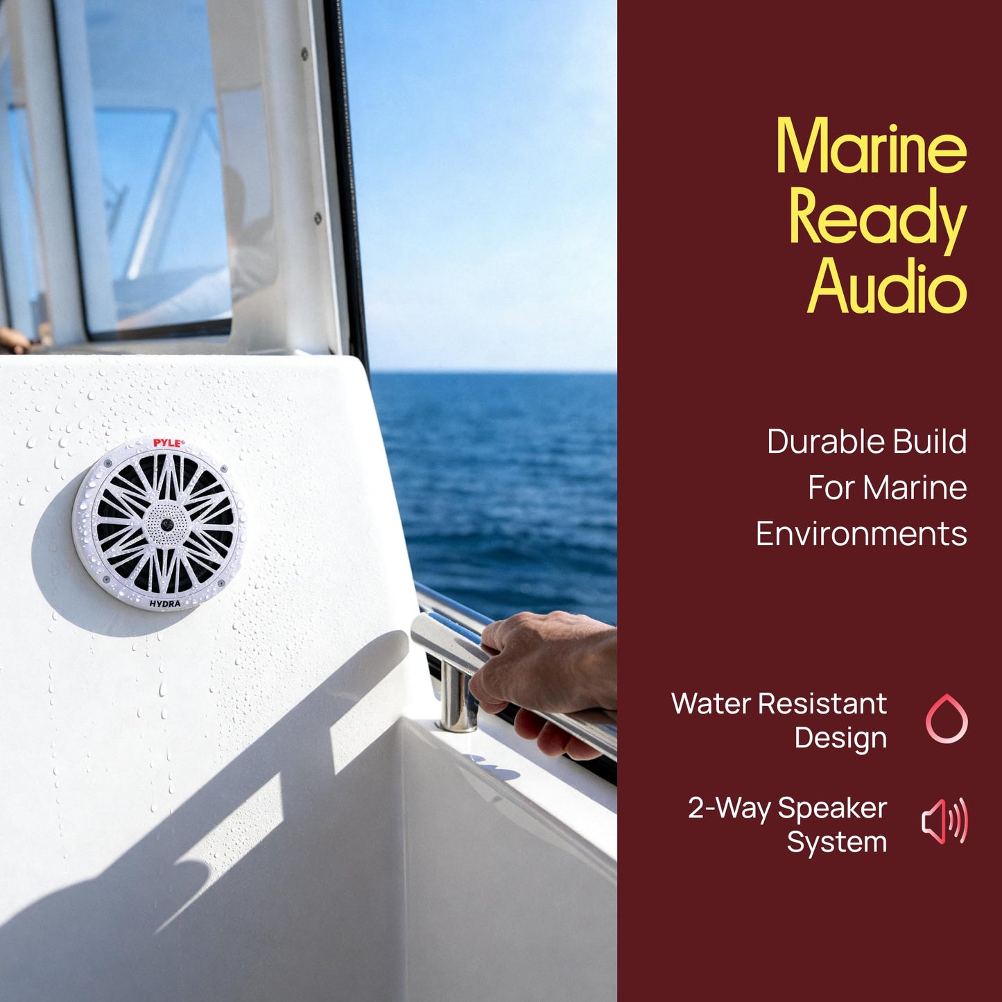 Pyle 6.5 Inch Dual Marine Speakers - 2 Way Waterproof and Weather Resistant Outdoor Audio Stereo Sound System with 200 Watt Power, Poly Carbon Cone and Butyl Rubber Surround - 1 Pair (White) 🍁 All In One Marketplace Canada