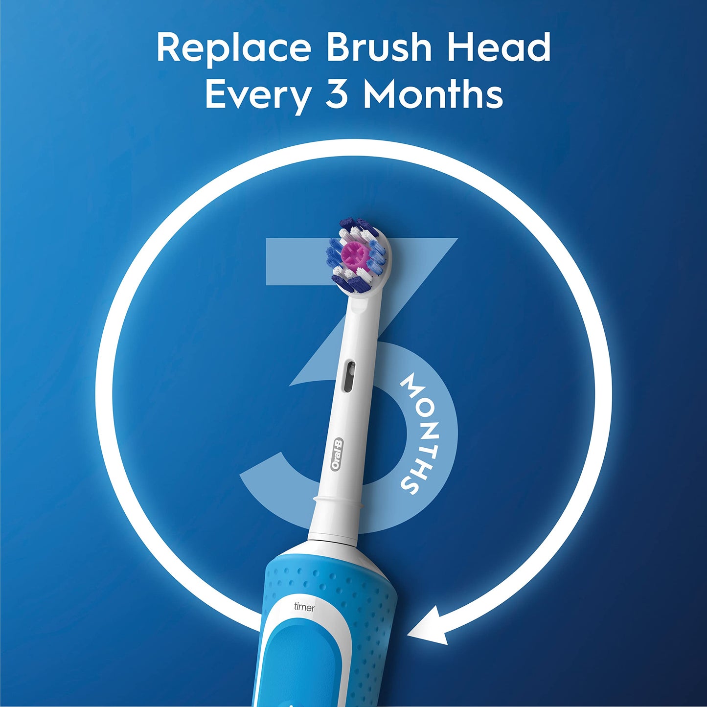 Oral-B Pro 400 3D White Vitality Electric Toothbrush with (2) Brush Heads, Rechargeable, Blue 🍁 All In One Marketplace Canada