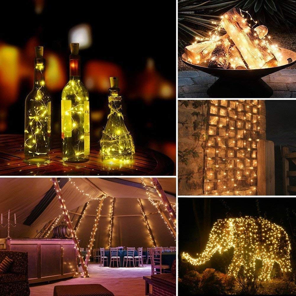 Lomotech Solar String Lights Outdoor - 2 Pack Total 66ft 200LED Solar Fairy Lights Waterproof 8 Modes Twinkle Lights for Outdoor, Patio, Garden, Yard, Party, Wedding, Tree Decoration (Warm White) 🍁 All In One Marketplace Canada