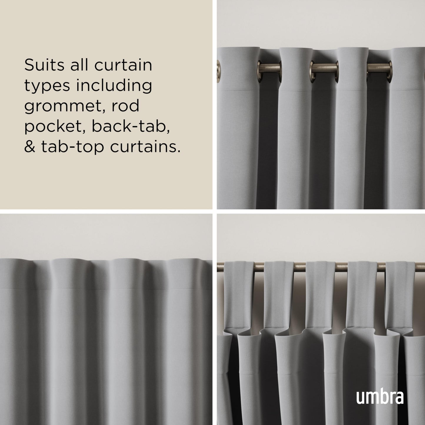 Umbra Twilight Double Curtain Rod Set – Wrap Around Design Ideal for Blackout or Room Darkening Panels, 30 to 84 Inches, Nickel 🍁 All In One Marketplace Canada