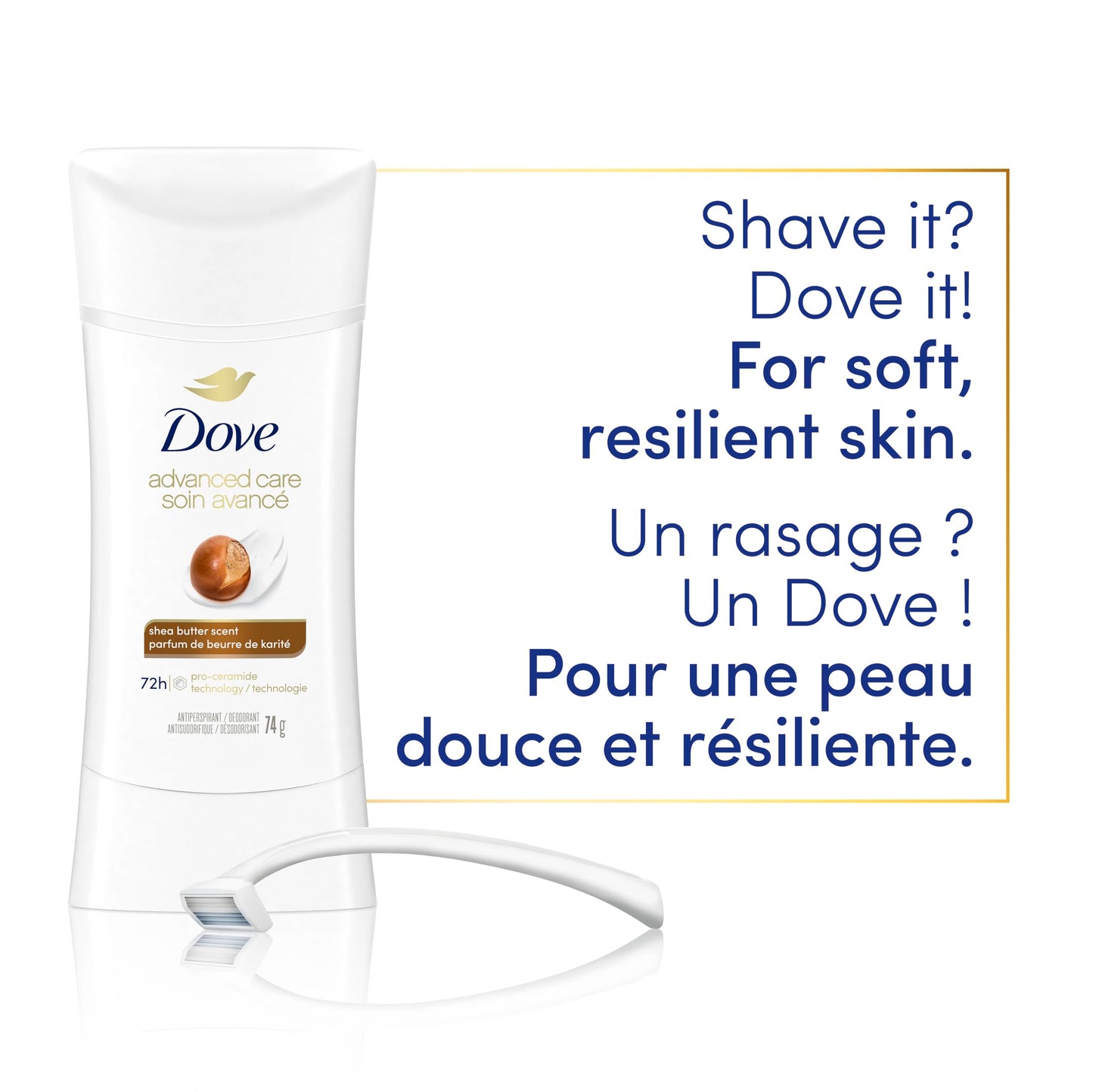 Dove Advanced Care Antiperspirant Stick for women Shea Butter for 48-Hour Protection, Cruelty-Free Women's Antiperspirant, 74g (Pack of 3) 🍁 All In One Marketplace Canada
