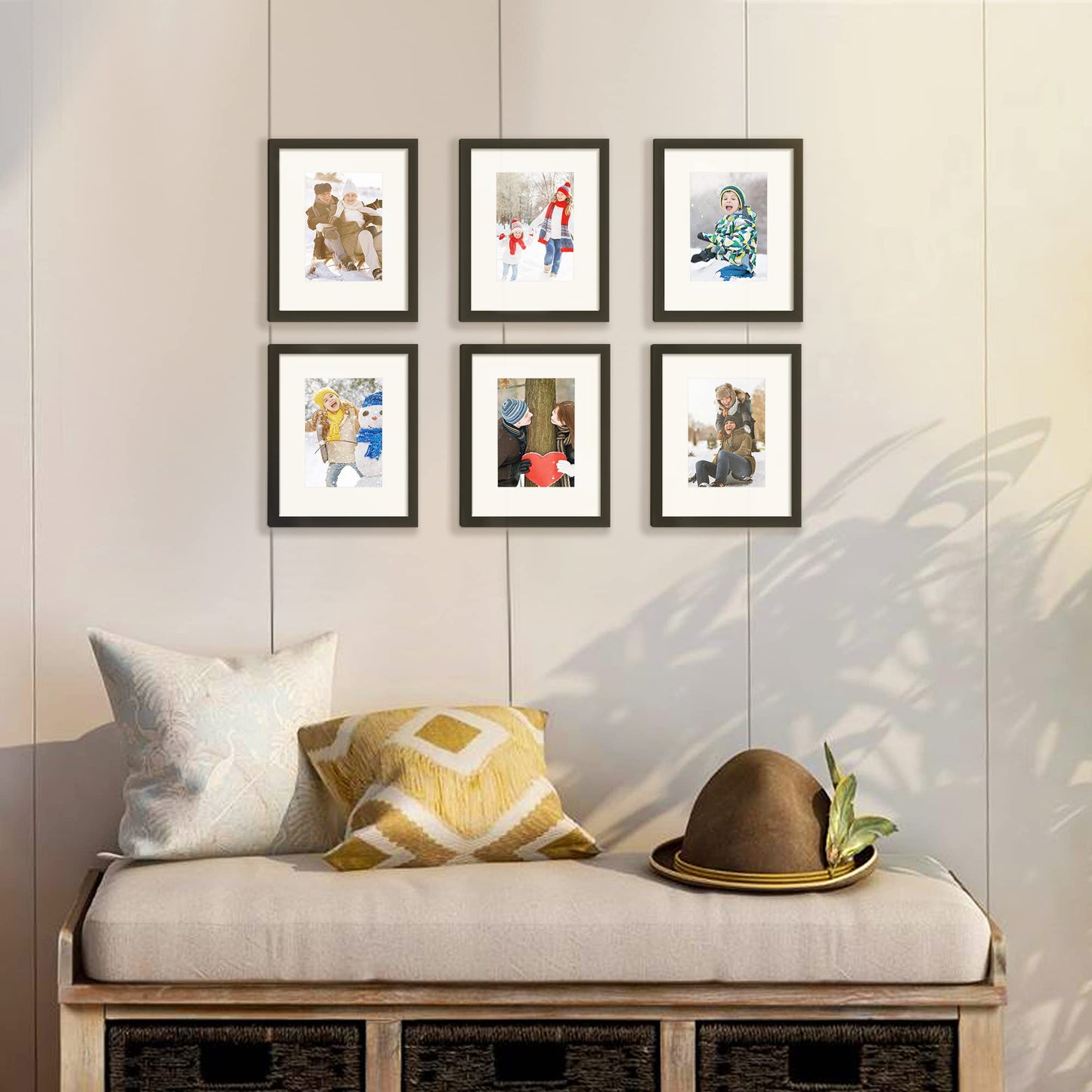 upsimples 8x10 Picture Frame Set of 5,Display Pictures 5x7 with Mat or 8x10 Without Mat,Wall Gallery Photo Frames, Black 🍁 All In One Marketplace Canada