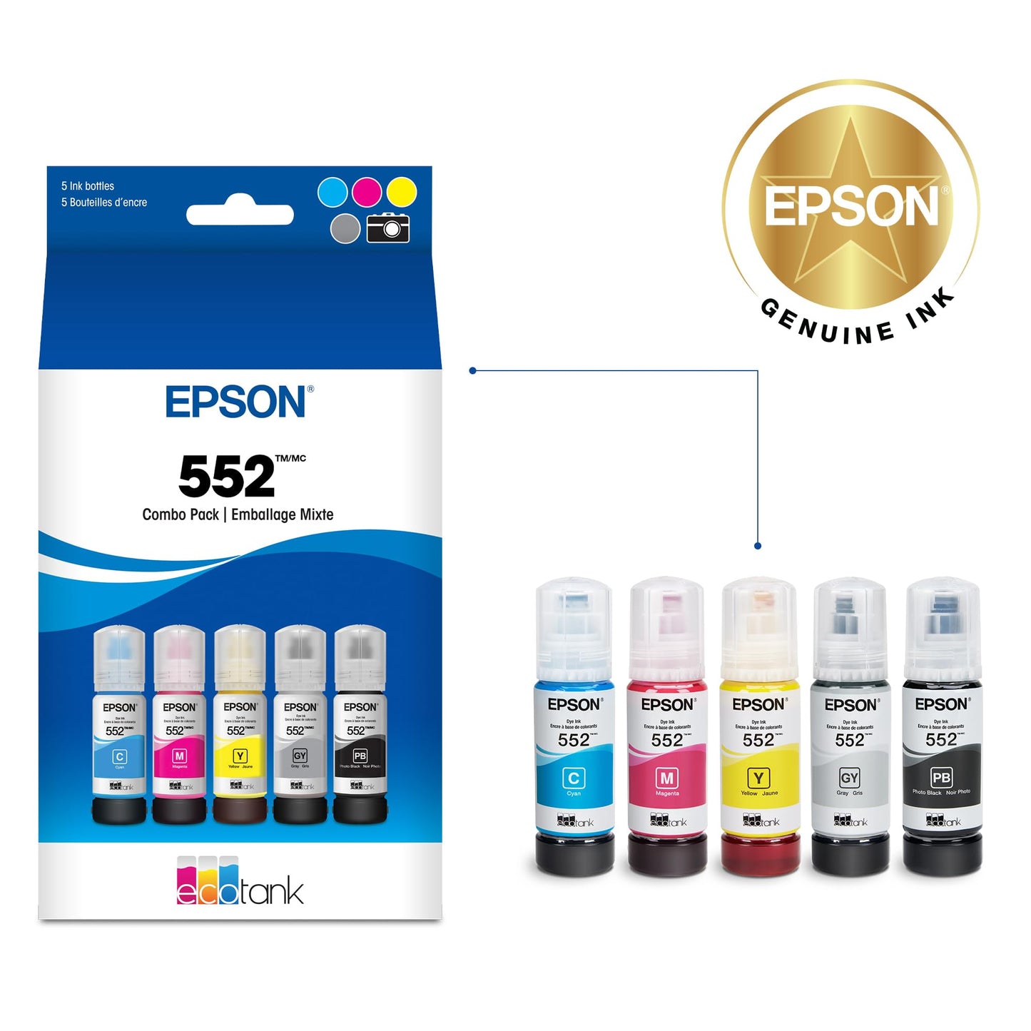 Epson 552 Genuine EcoTank Ink Color Combo Pack T552920 🍁 All In One Marketplace Canada