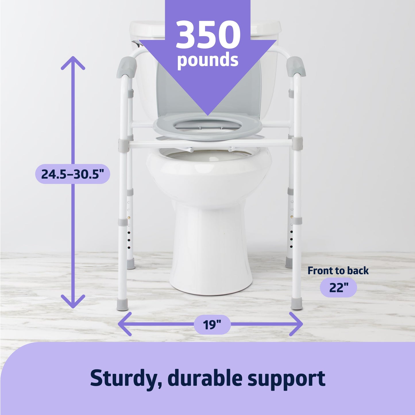 Medline 3-in-1 Steel Folding Bedside Commode, Height Adjustable, 350lb 🍁 All In One Marketplace Canada