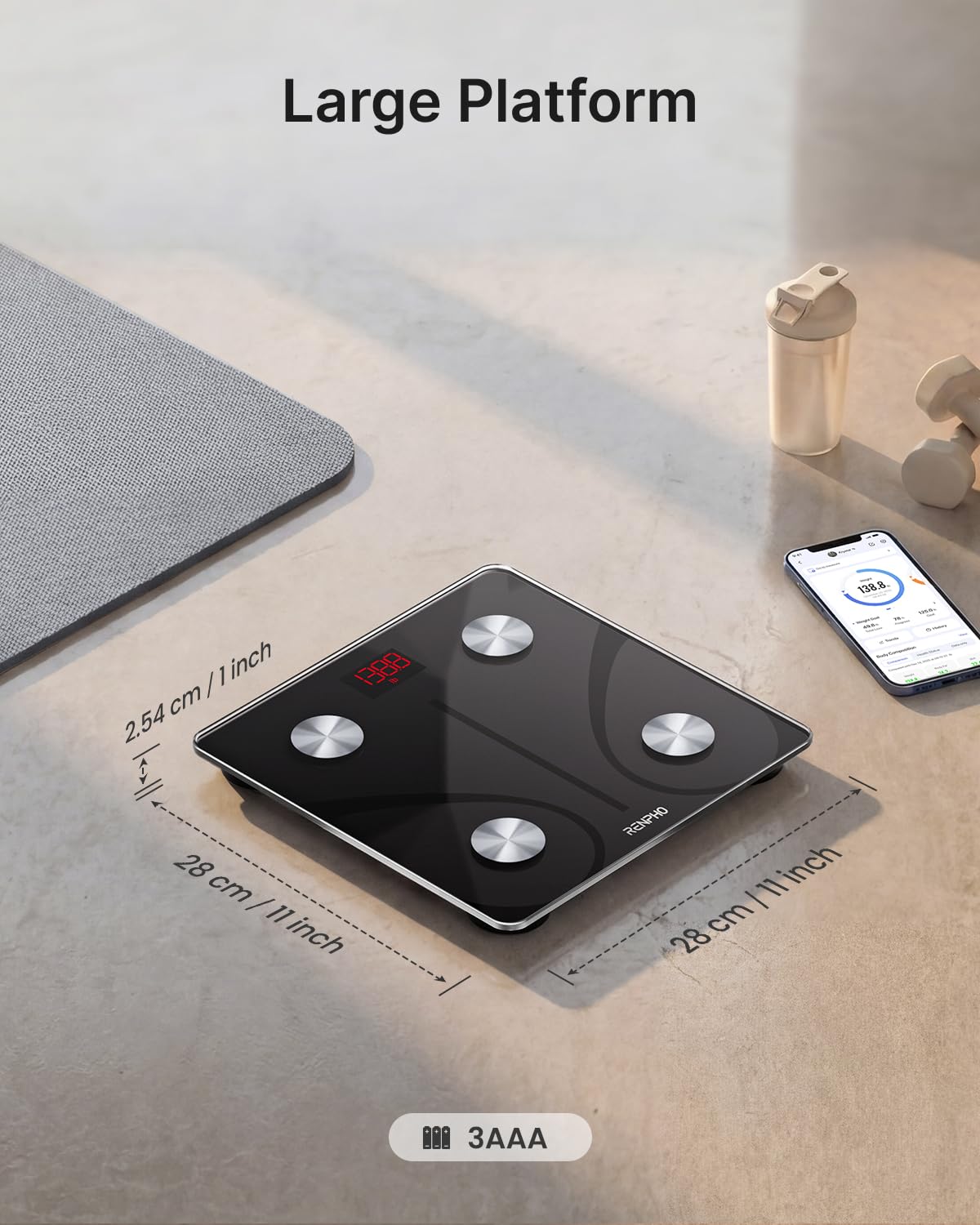 RENPHO Body Fat Scale, Smart Scale for Body Weight, BMI Digital Bathroom Weight Scale, Body Measurements with Smartphone App sync with Bluetooth, 400 lbs - Black, Elis 1 🍁 All In One Marketplace Canada