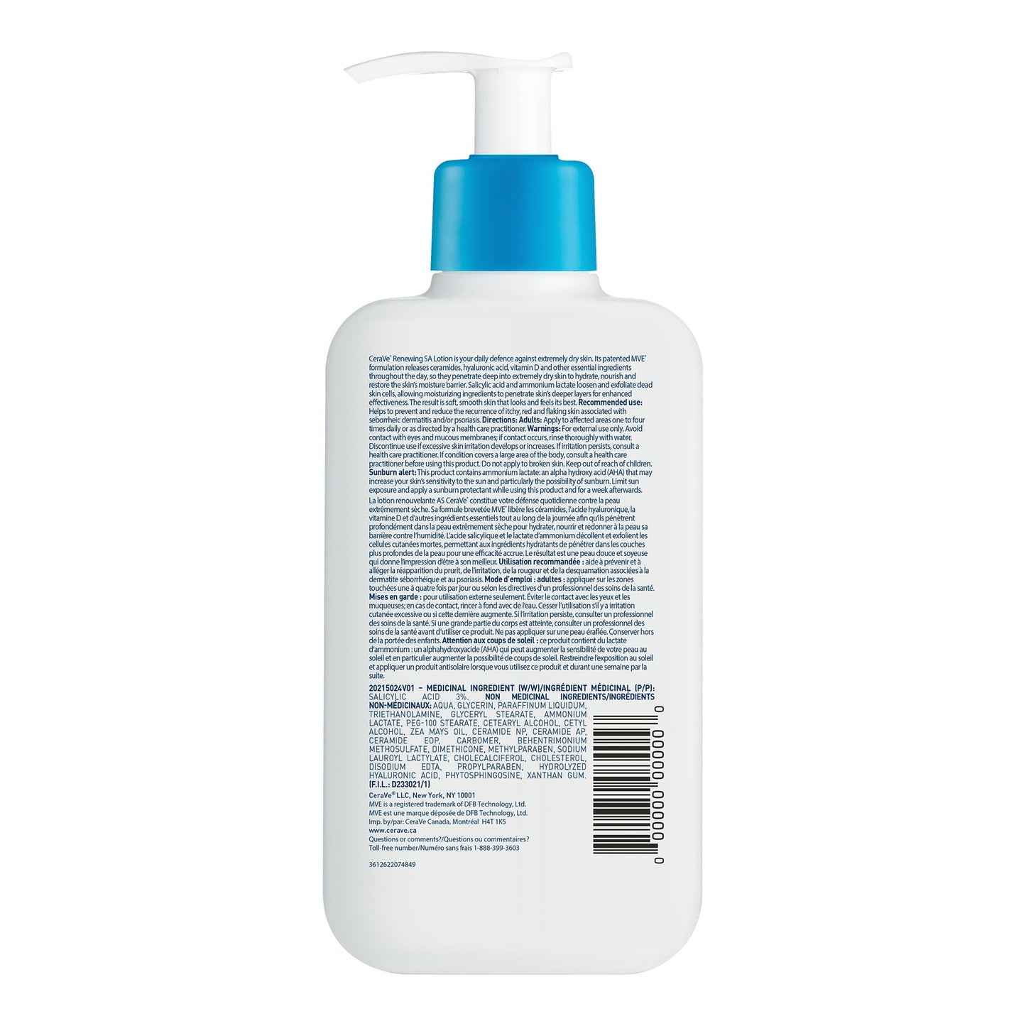 CeraVe SALICYLIC ACID Lotion, Renewing SA Exfoliating Body Lotion for Dry, Rough & Bumpy Skin, Psoriasis, Keratosis Pilaris, Itching & Flaking. With Lactic Acid, Hyaluronic Acid, Fragrance Free, 237ML 🍁 All In One Marketplace Canada