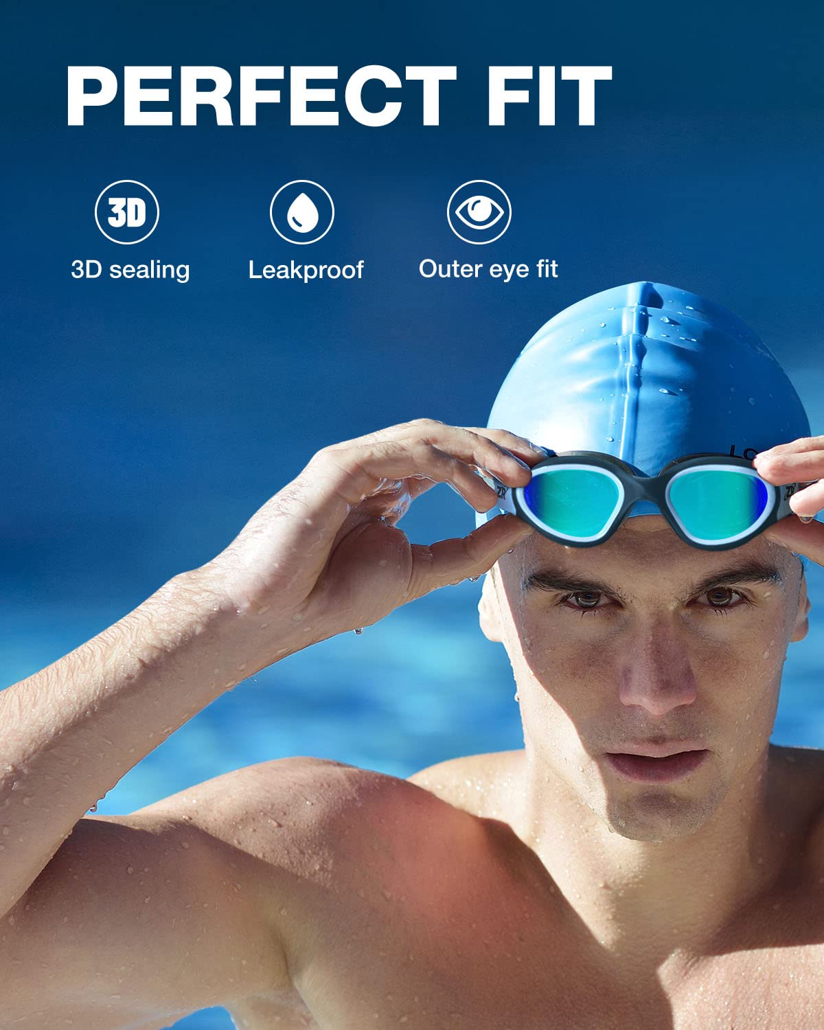 ZIONOR Swimming Goggles G1 Polarized Swim Goggles UV Protection Watertight Anti-Fog Adjustable Strap Comfort fit for Unisex Adult Men and Women-White Frame Gold Lens 🍁 All In One Marketplace Canada
