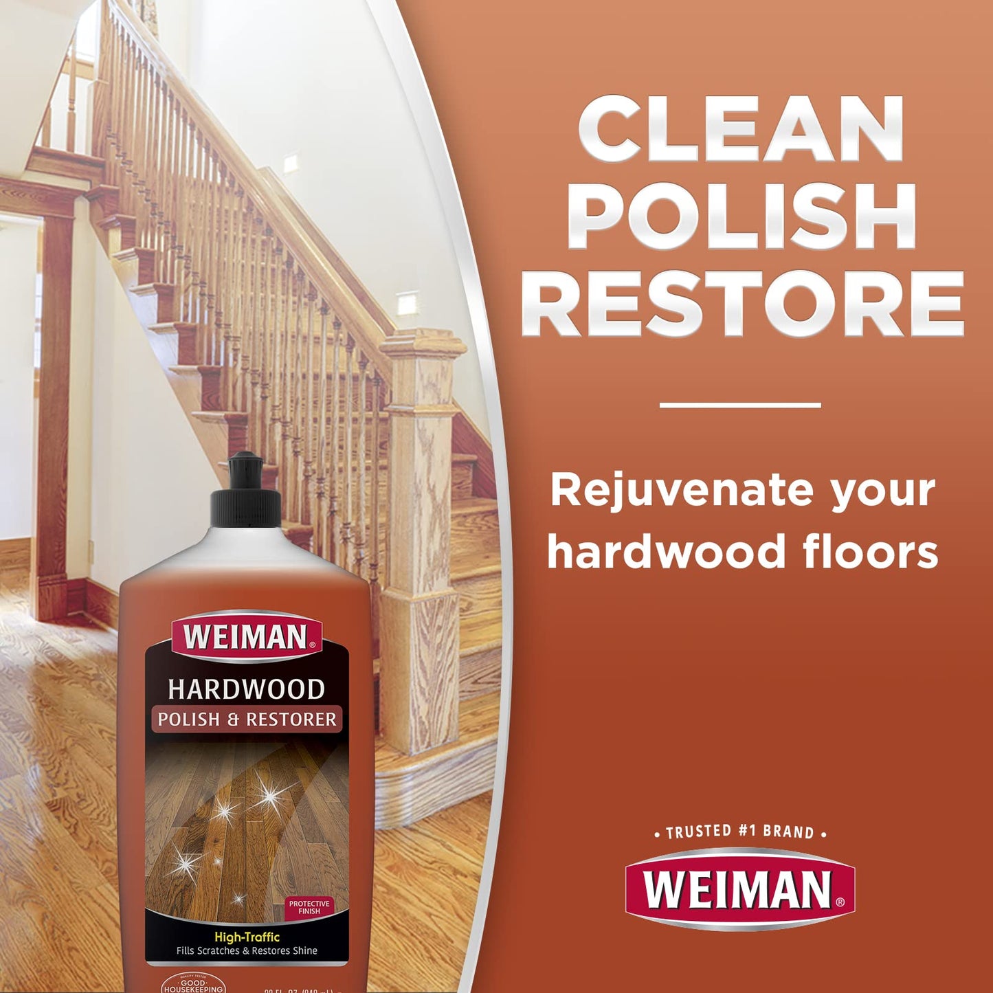 Weiman Wood Floor Polish and Restorer 32 Ounce (2 Pack) - High-Traffic Hardwood Floor, Natural Shine, Removes Scratches, Leaves Protective Layer 🍁 All In One Marketplace Canada