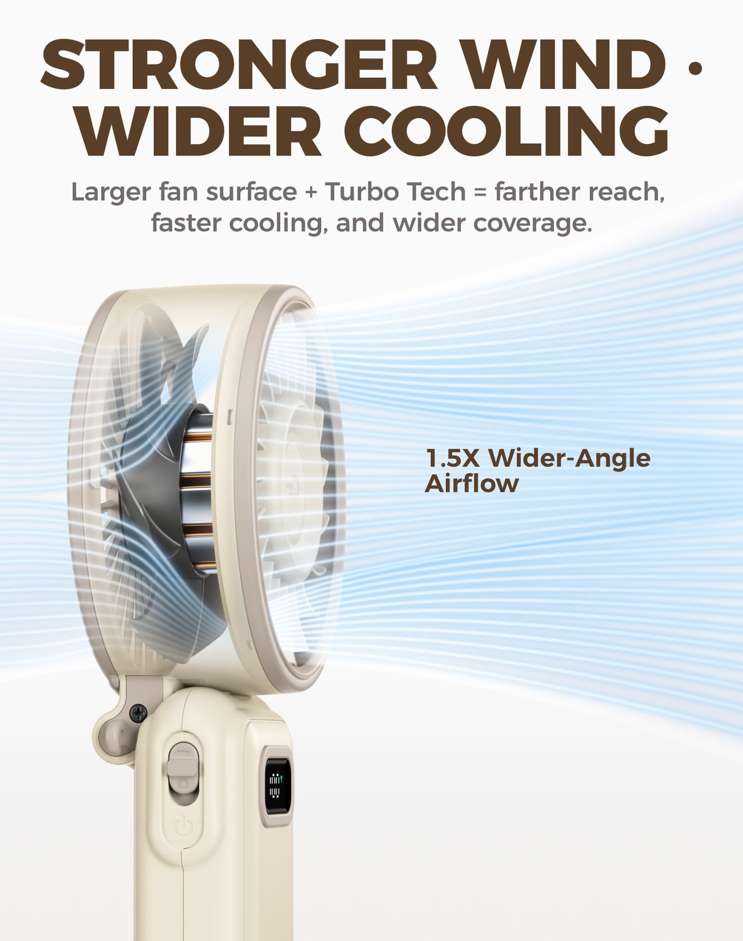 Diveblues Portable Hand Fan - Mini USB Rechargeable Handheld Fan Up to 12 Hours Cooling, 1-100 Speed Personal Fan with Turbo Airflow, 180° Foldable Desk Fan for Office & Bedroom & Travel & Commuting 🍁 All In One Marketplace Canada