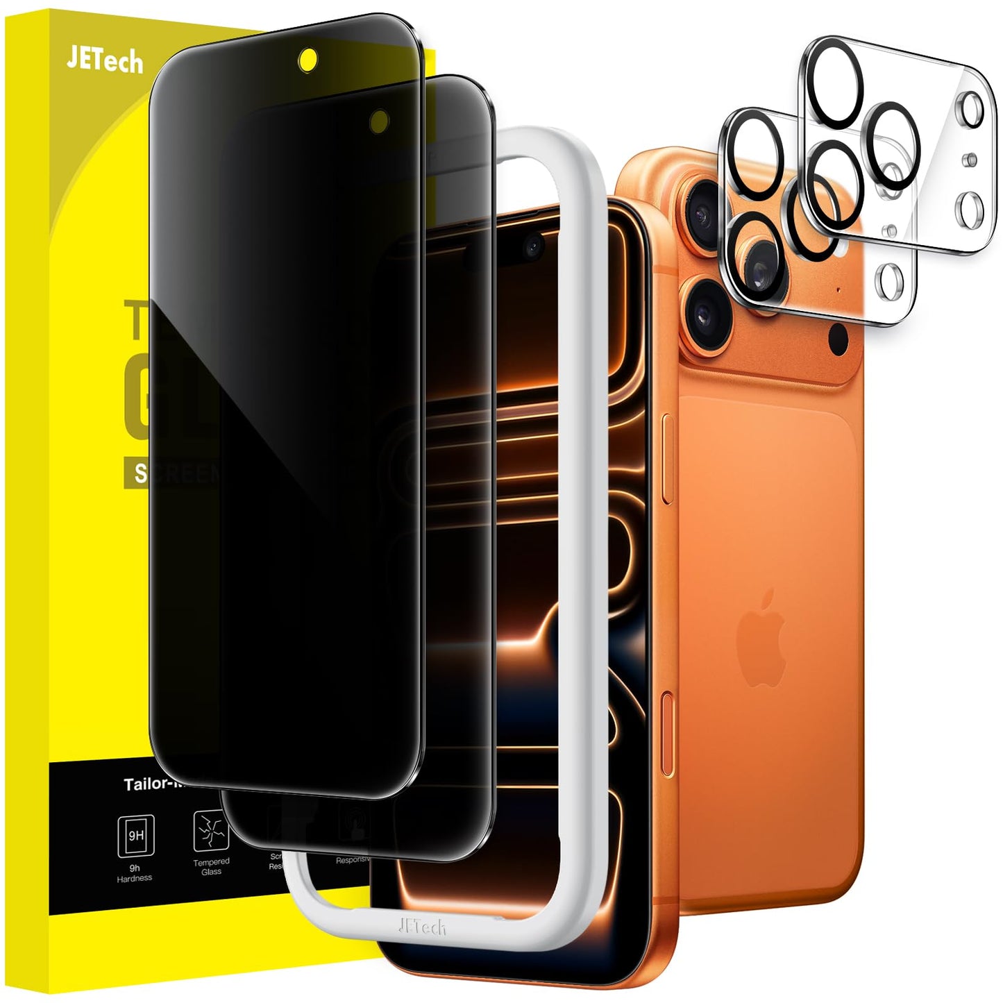 JETech Privacy Screen Protector for iPhone 17 Pro Max 6.9-Inch with Camera Lens Protector, Anti-Spy Tempered Glass Film, Easy Installation Tool, 2-Pack Each 🍁 All In One Marketplace Canada