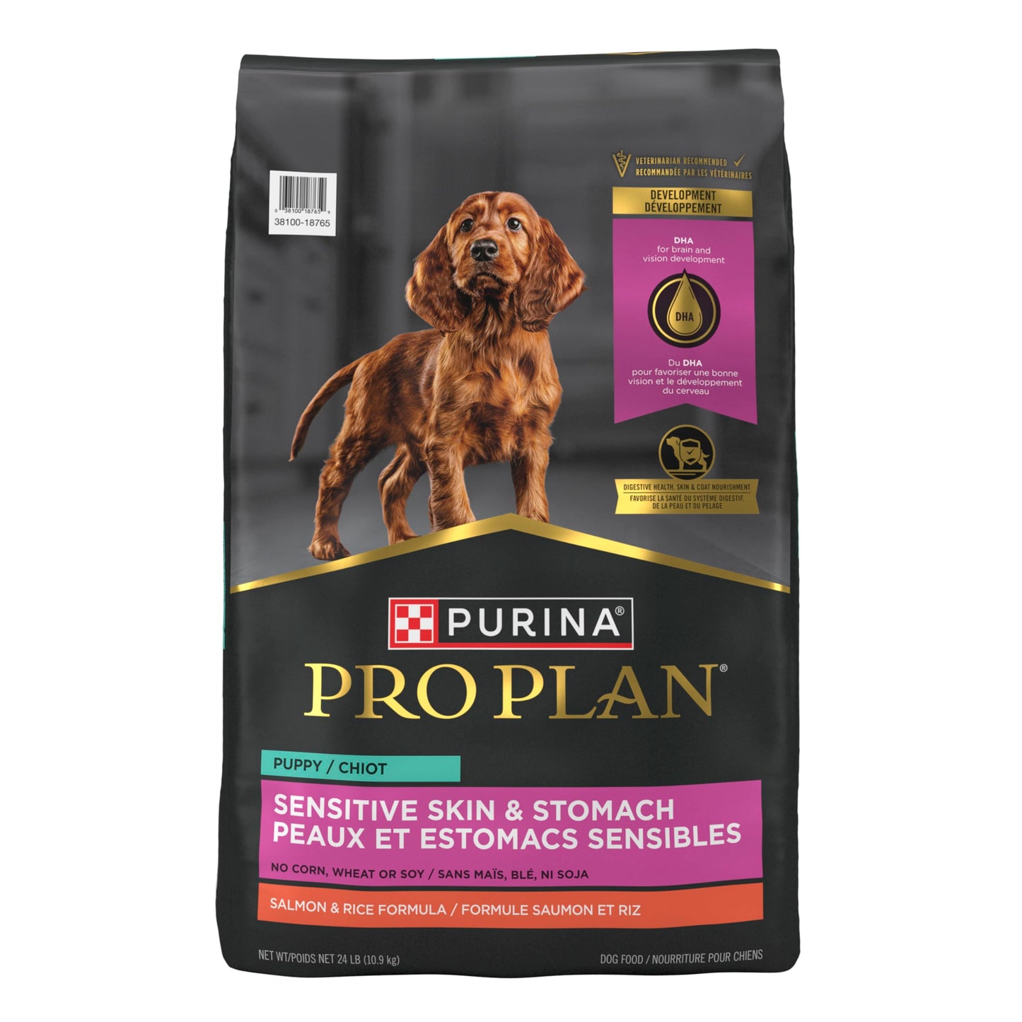 Purina Pro Plan Dry Puppy Food, Development Sensitive Skin & Stomach Salmon & Rice - 10.9 kg Bag (1 Pack) 🍁 All In One Marketplace Canada