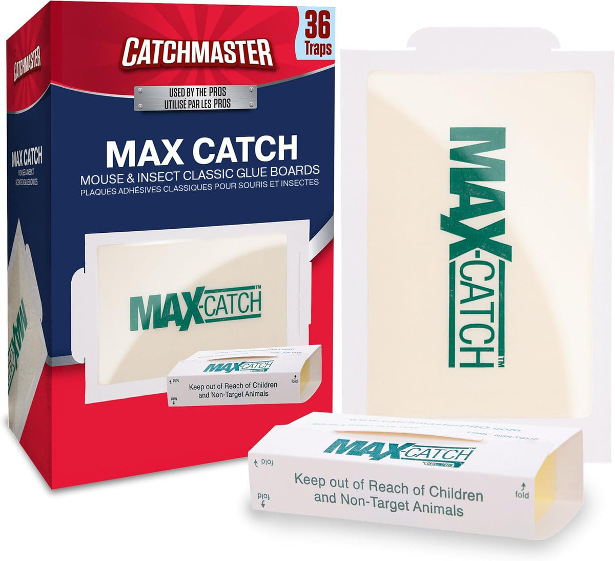 Catchmaster Max-Catch Mouse & Insect Glue Trap 36pk, Mouse Traps Indoor for Home, Sticky Pest Control Adhesive Tray for Catching Bugs, Bulk Classic Glue Boards 🍁 All In One Marketplace Canada