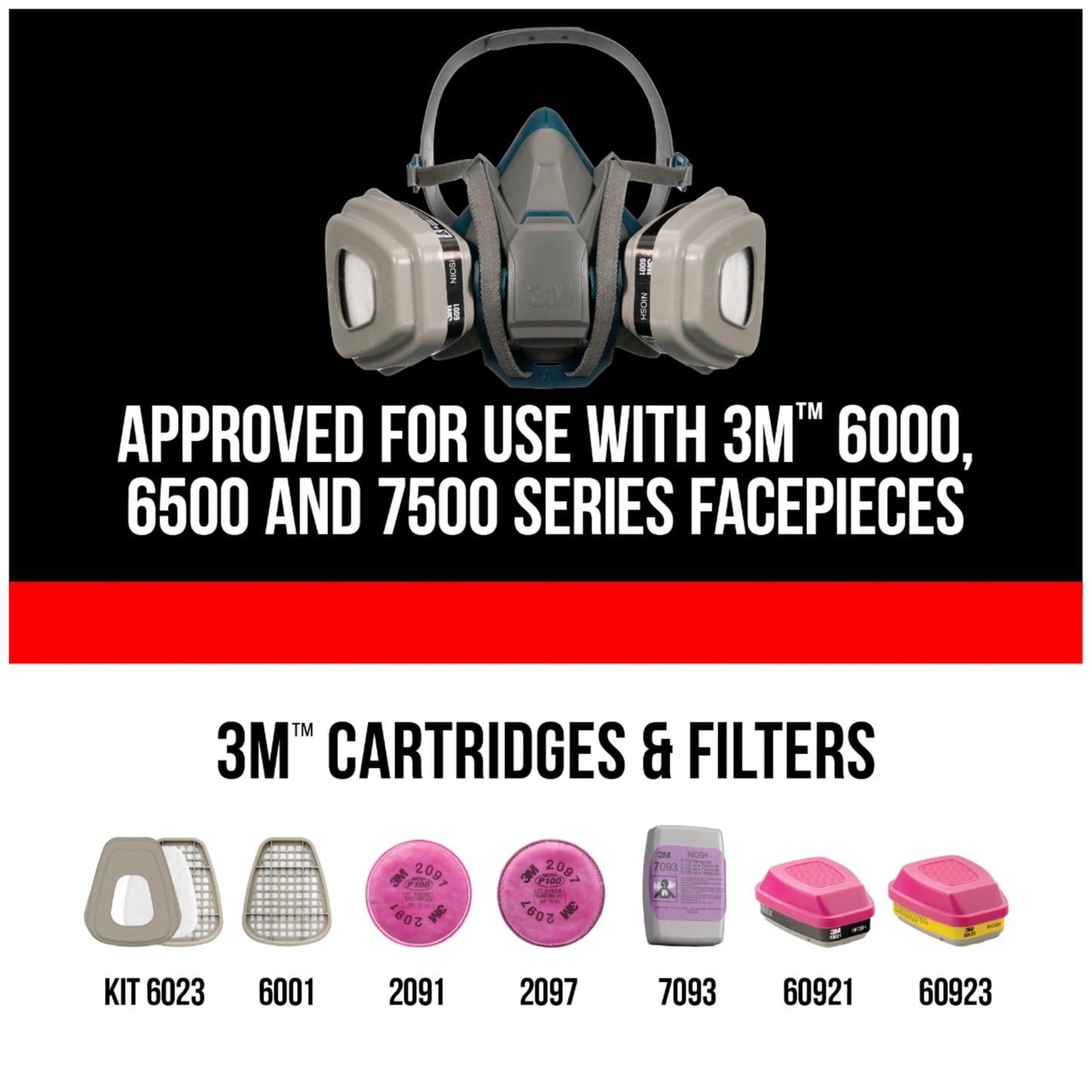 3M P100 Replacement Cartridges for Multi-purpose Respirator, Organic Vapour/Acid Gas, 2 Cartridges (1-Pair) 🍁 All In One Marketplace Canada