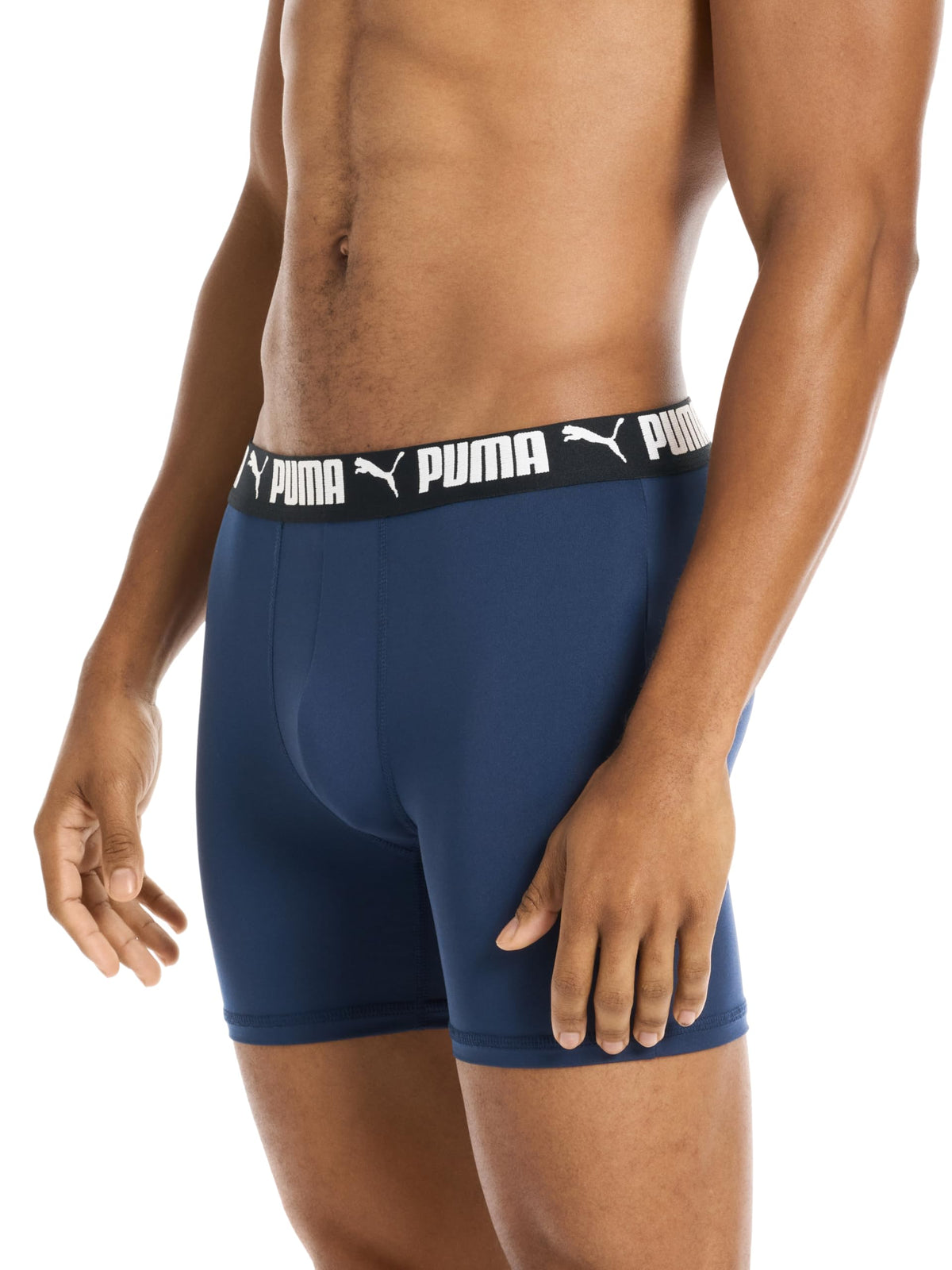 Puma Men's 4 Pack Active Stretch Boxer Briefs, Blue/Black/Gray, Small 🍁 All In One Marketplace Canada