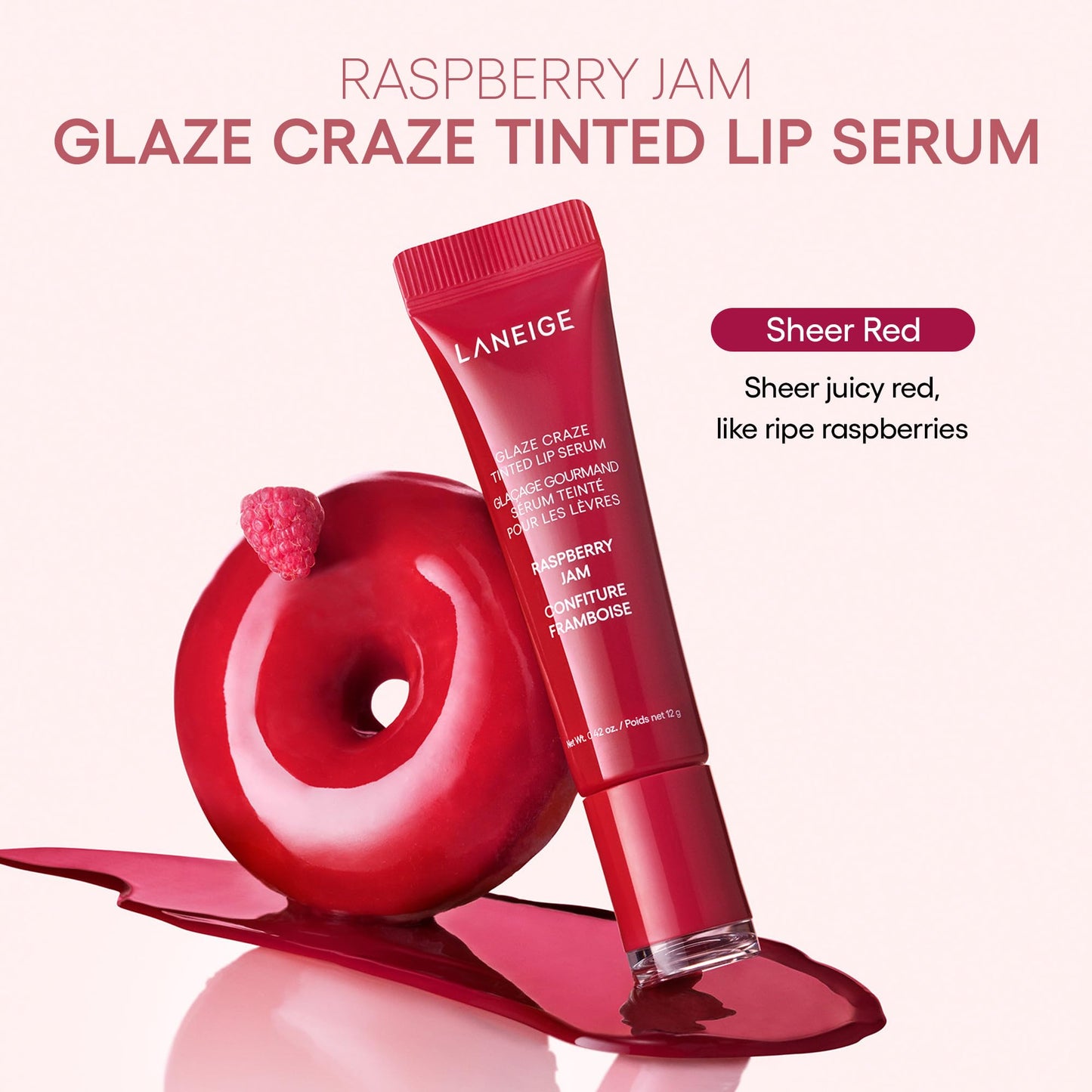 LANEIGE Glaze Craze Tinted Lip Serum, Raspberry Jam: Hydrating Lip Serum for Glossy, Nourished Lips with Plumping Polypeptides 🍁 All In One Marketplace Canada