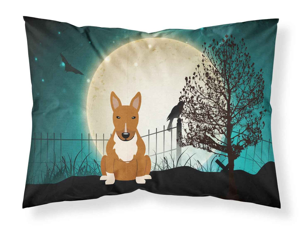 Caroline's Treasures BB2324PILLOWCASE Halloween Scary Bull Terrier Red Fabric Standard Pillowcase Lightweight Super Soft Easy Care Decorative Artwork Pillowcase, Standard