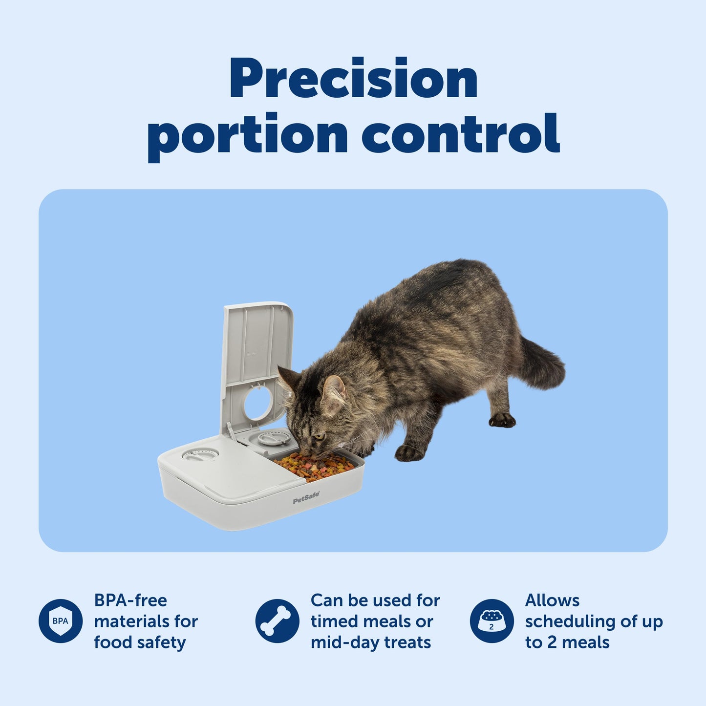 PetSafe Analog 2 Meal Programmable Pet Feeder, Automatic Dog and Cat Feeder - Dry or Semi-Moist Pet Food Dispenser, Slow Feed Portion Control (3 Cup/16 Ounce Total Capacity), Tamper-Resistant Design 🍁 All In One Marketplace Canada