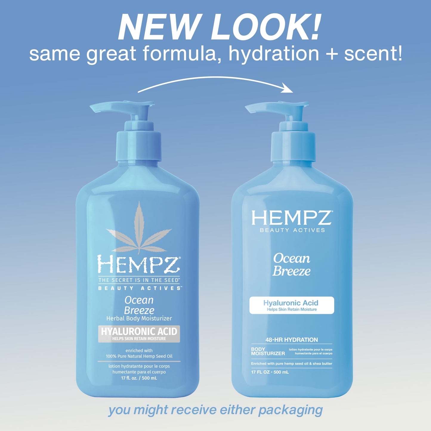HEMPZ Body Lotion - Ocean Breeze Limited Edition Daily Moisturizing Cream, Shea Butter, Aloe, Body Moisturizer - Skin Care Products, Hemp Seed Oil - 17 Fl Oz 🍁 All In One Marketplace Canada