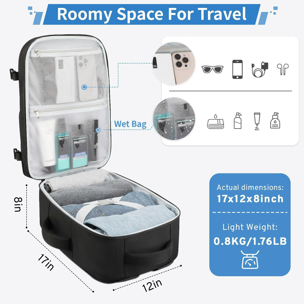 ZOMFELT Travel Backpack for Women Men, TSA 15.6" Carry on Luggage Backpack 🍁 All In One Marketplace Canada