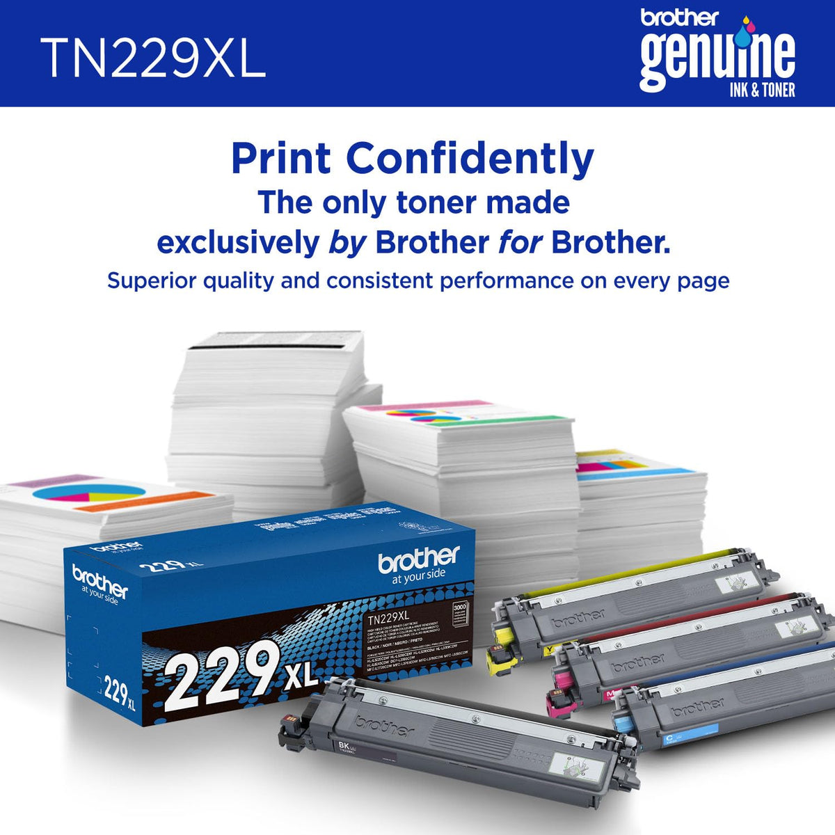 Brother Original TN229XLC High-Yield Cyan Toner Cartridge, Higher Yield for Value, Original Toner Replacement cartridges, for Brother Laser Printers HL-L3220CDW, HL-L3280CDW, MFC-L3720CDW, and More 🍁 All In One Marketplace Canada