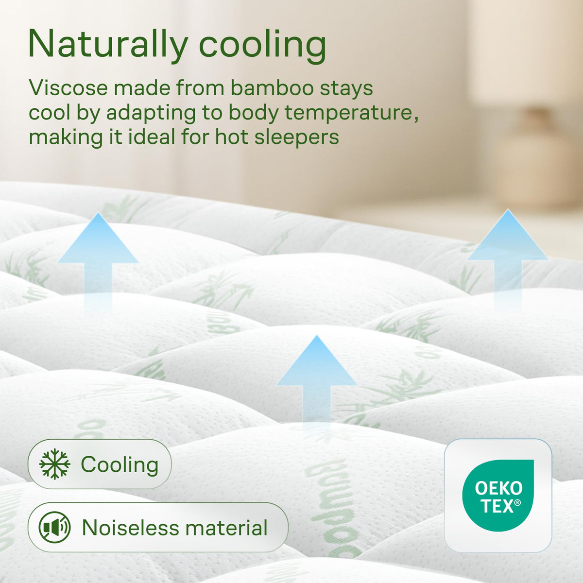 Bamboo Mattress Topper Queen RV Size - Thick Cooling Breathable Pillow Top Mattress Pad for Back Pain Relief - Deep Pocket Topper Fits 8-20 Inches (60x75 Inches, Green) 🍁 All In One Marketplace Canada