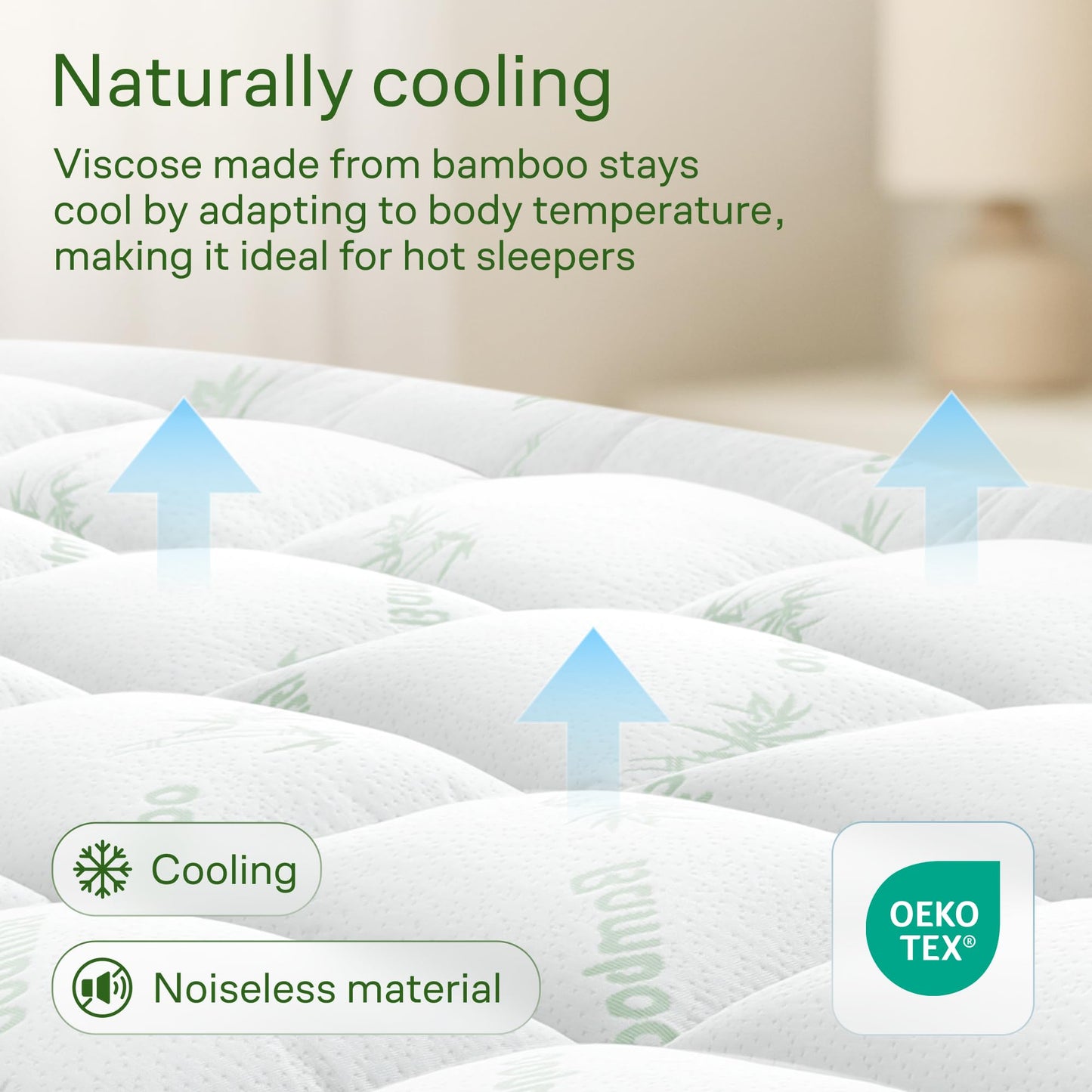 Bamboo Mattress Topper Double/Full Size - Thick Cooling Breathable Pillow Top Mattress Pad for Back Pain Relief - Deep Pocket Topper Fits 8-20 Inches (54x75 Inches, White) 🍁 All In One Marketplace Canada