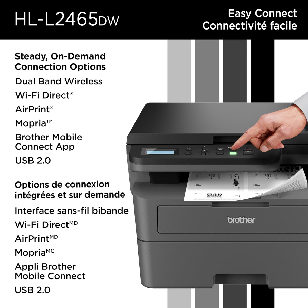 Brother HL-L2465DW Monochrome Laser Printer with Wireless Connectivity All-in-One Print, Copy and Scan Functions for Home and Office Use - Compact Design 🍁 All In One Marketplace Canada