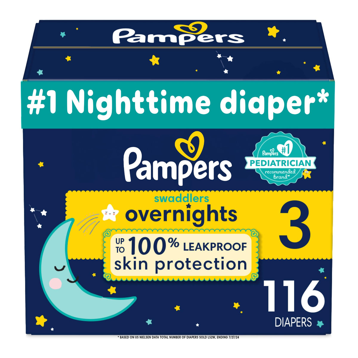 Pampers ZZZ Overnight Diapers, Size 3 (16-28 lbs), 116 Count, Nighttime Protection Disposable Baby Diaper 🍁 All In One Marketplace Canada
