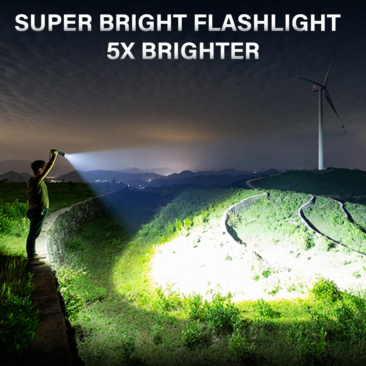 AKNEAR Rechargeable LED Flashlight High Lumens, Super Bright Flashlights with Zoomable & USB C Rechargeable & 5 Light Mode & IPX-7 Waterproof, Powerful Flash Light (2, Standard Display) 🍁 All In One Marketplace Canada