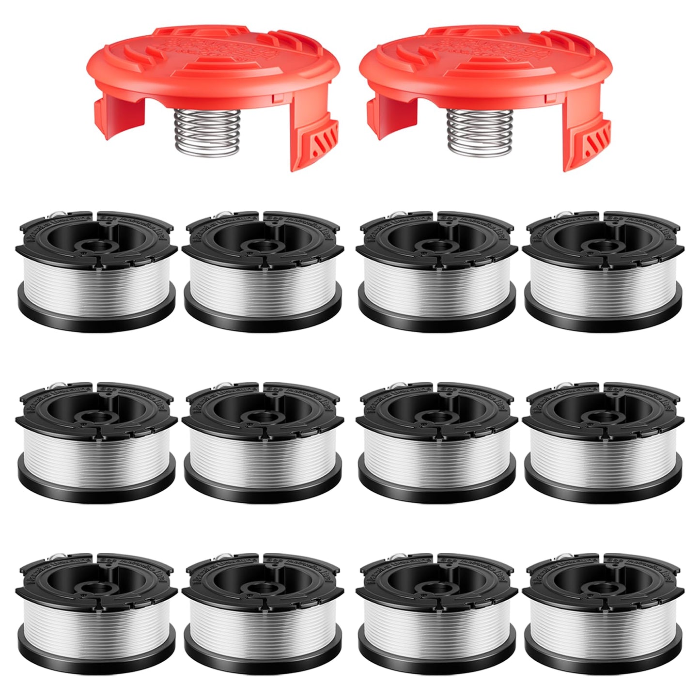 14 Pcs AF-100 Weed Eater Spool Compatible with Black and Decker String Trimmer, 0.065’’ AFS Automatic Feed Replacement Spool, 12 Pcs Spools(360ft Total), 2 Pcs RC-100-P Caps and 2 Springs 🍁 All In One Marketplace Canada
