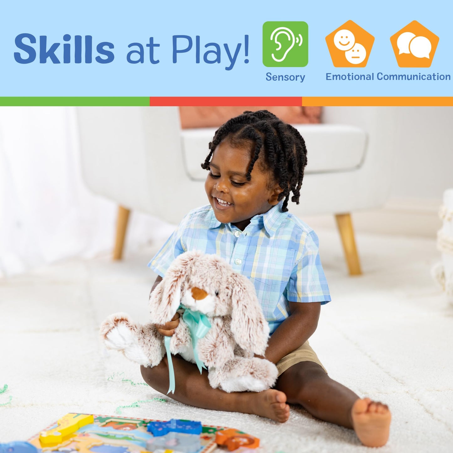 Melissa & Doug Burrow Bunny Stuffed Animal Plushie with Big Feet, Floppy Ears & Fluffy Tail, Adorable Pretend Play Toddler Toys for Girls & Boys 3+ 🍁 All In One Marketplace Canada