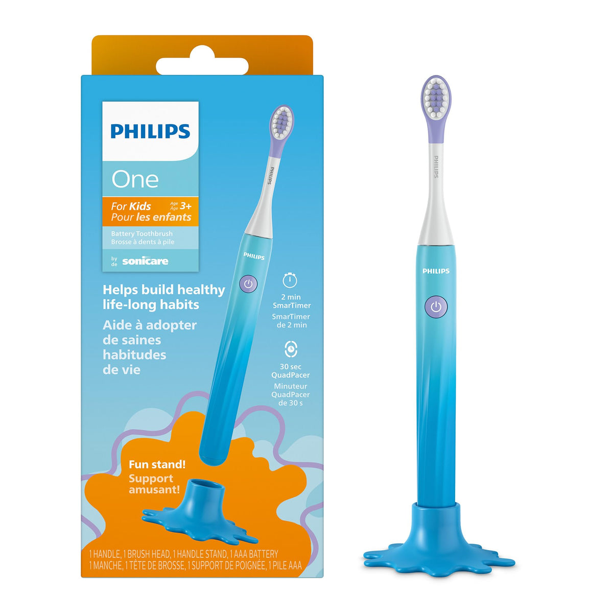 Philips One for Kids by Sonicare Battery Electric Toothbrush, Blue, HY1130/02 🍁 All In One Marketplace Canada
