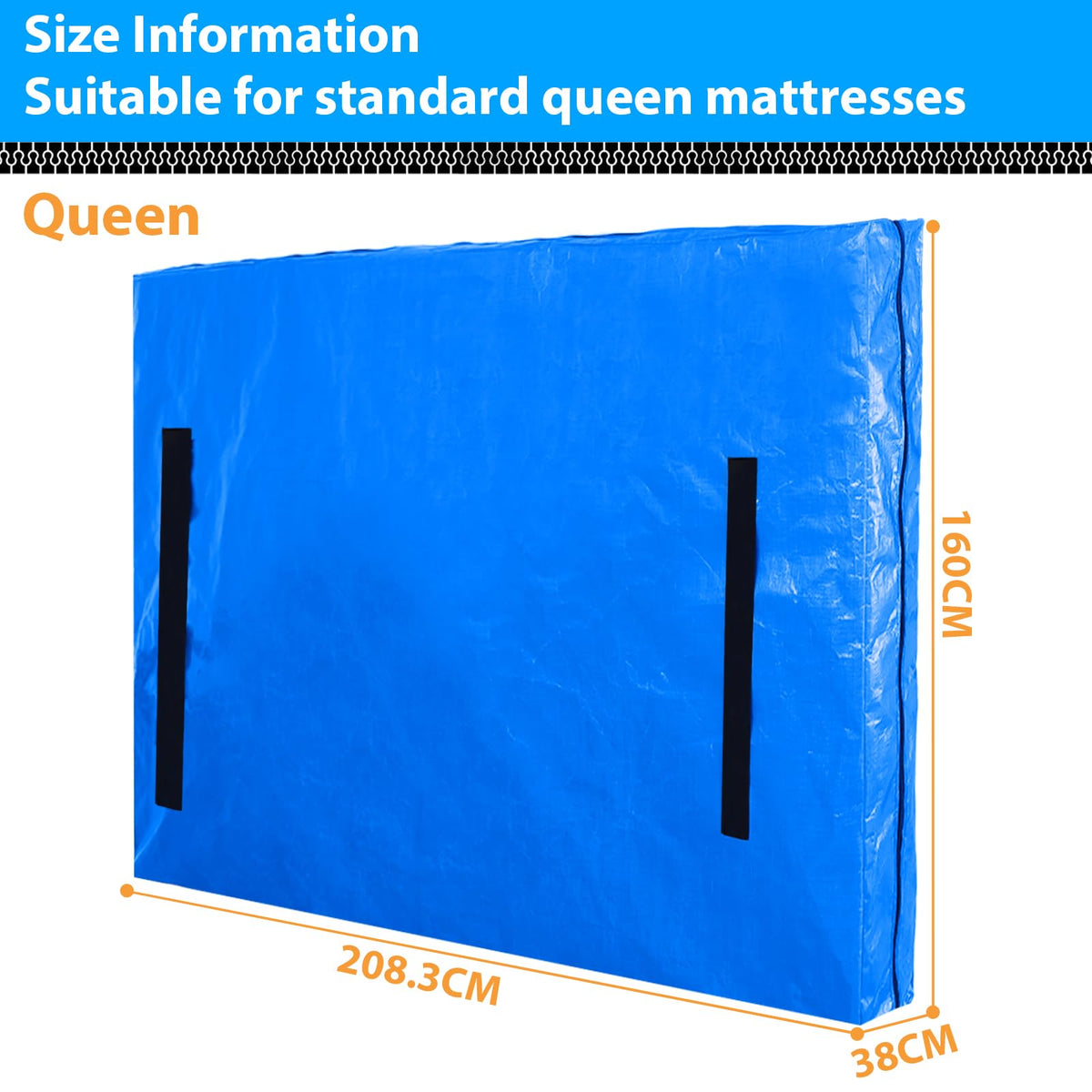 Mattress Bag for Moving,Extra Thick Mattress Cover Queen Mattress Storage Bag with 8 Strong Handles & Zipper,Heavy Duty Mattress Bags,Waterproof Mattress Protector - Moving Supplies(208.3*160*38CM) 🍁 All In One Marketplace Canada