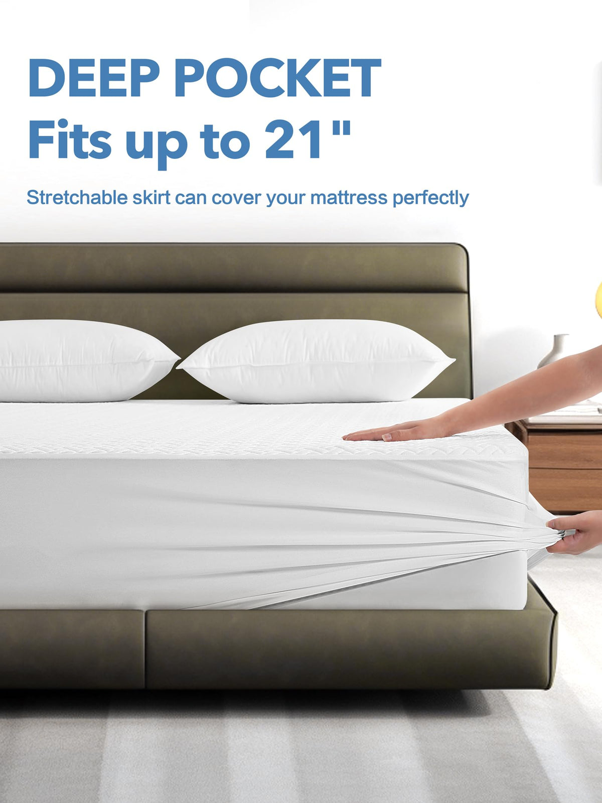 100% Waterproof Mattress Protector Twin Size, Premium Viscose from Bamboo Mattress Pad Ultra Soft Breathable, Noiseless Mattress Cover Fitted 8"-21" Deep Pocket 🍁 All In One Marketplace Canada