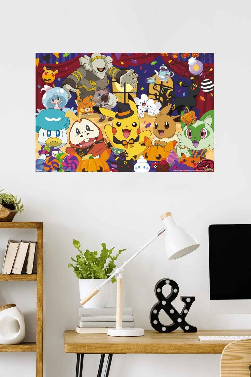 Pokémon: Halloween Party- Group Wall Poster, 34L" x 22.4W", Premium Unframed Version