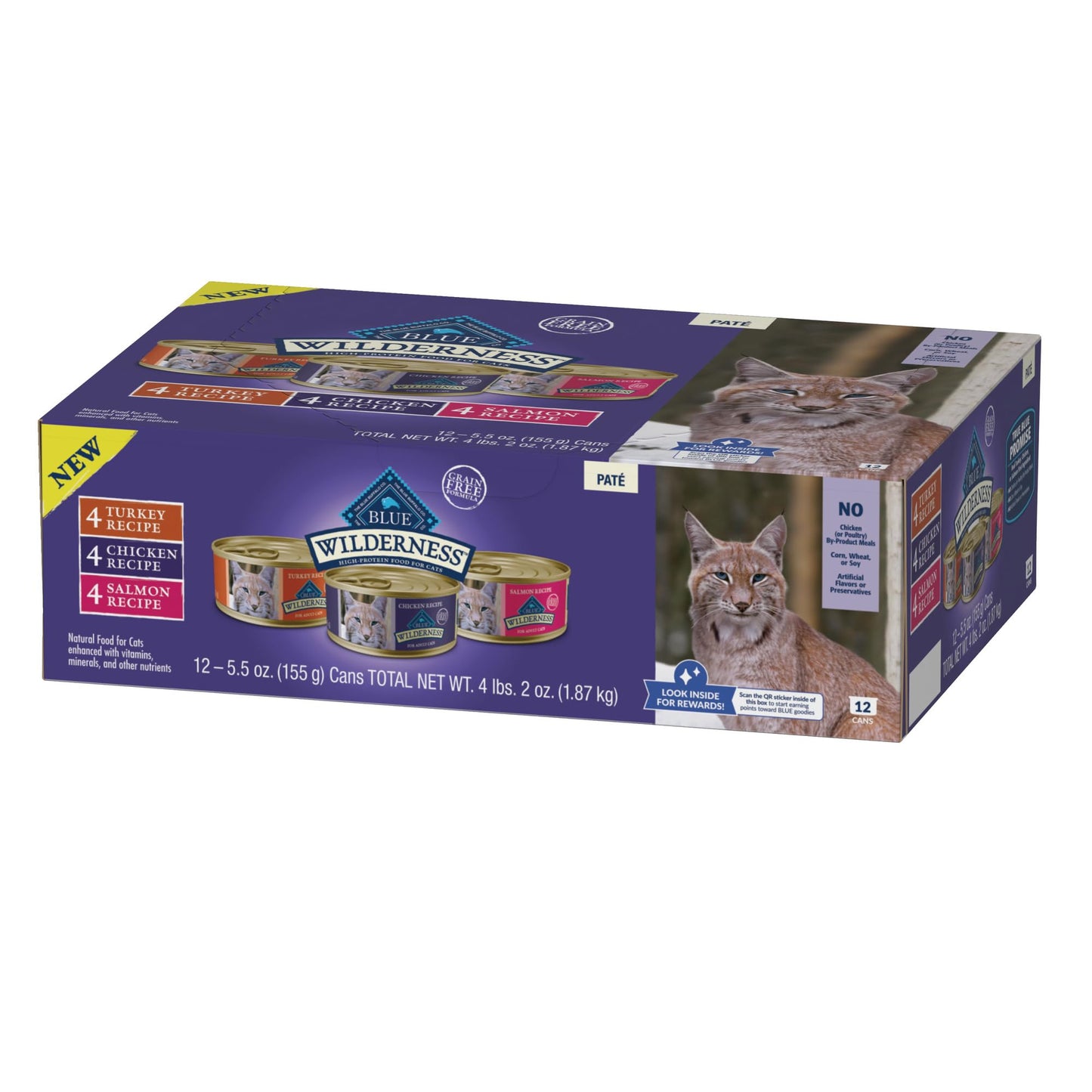 Blue Buffalo Wilderness HR Adult Cat Chicken/Salmon/Turkey 5.5oz Can Variety Pack 🍁 All In One Marketplace Canada
