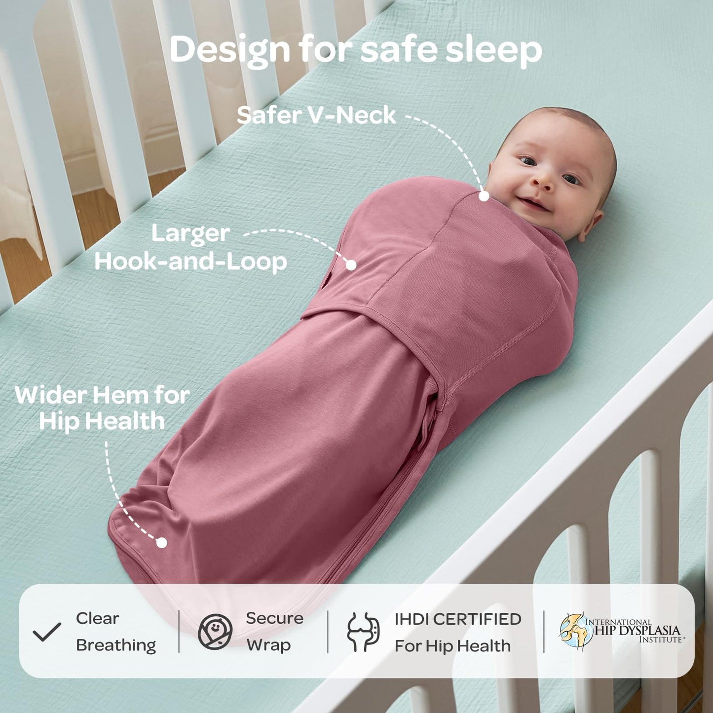 Momcozy Baby Swaddle, Quiet Fastener Swaddle Suitable for Infant 0-3 Months, New-Parent-Friendly Sleep Sack, Reduce Startle Reflex, Newborn Boys Girls Registry Essentials, 2-Pack, Bloom 🍁 All In One Marketplace Canada