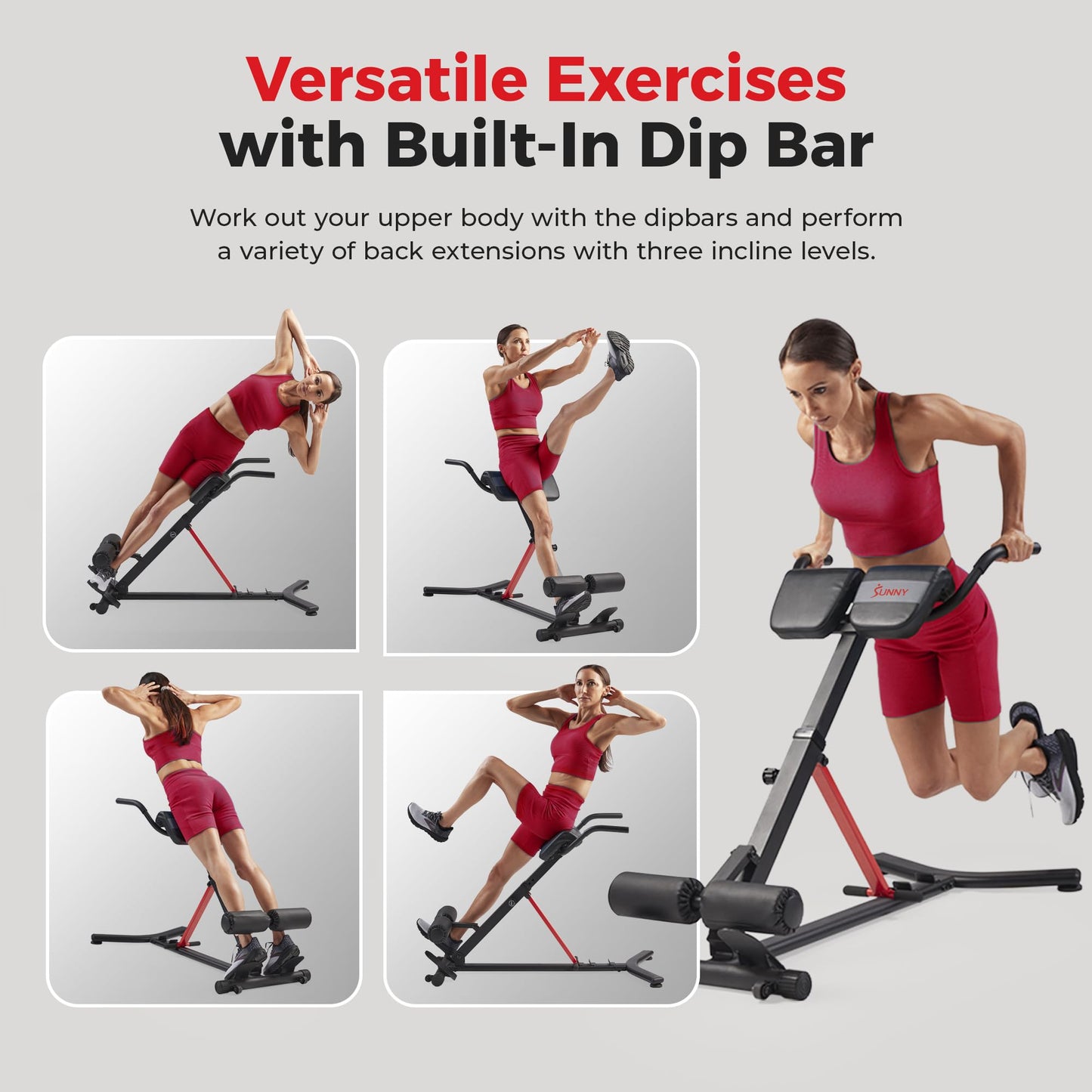 Sunny Health & Fitness Multi-Function Roman Chair Bench with Dip Station 🍁 All In One Marketplace Canada