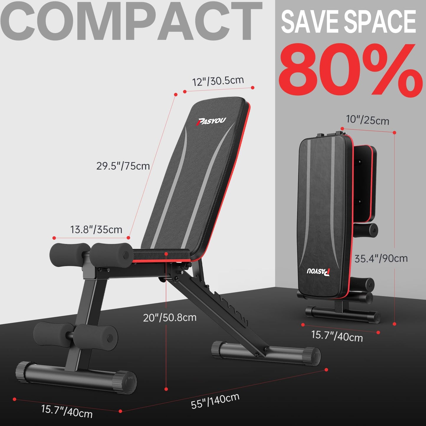 PASYOU Adjustable Weight Bench Full Body Workout Multi-Purpose Foldable Incline Decline Exercise Workout Bench for Home Gym 🍁 All In One Marketplace Canada