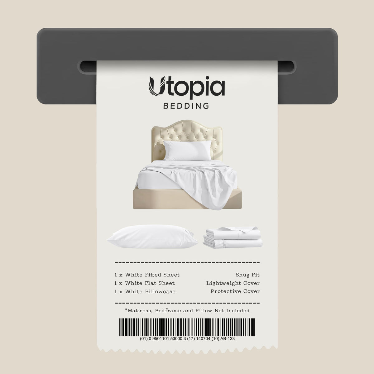 Utopia Bedding Twin/Single Bed Sheets - 3 Piece Twin Size Cooling Sheet Set - Hotel Luxury Soft Breathable Microfiber, Oeko-TEX, Deep Pocket Easy Fit & Care, Fade & Wrinkle Resistant, White 🍁 All In One Marketplace Canada