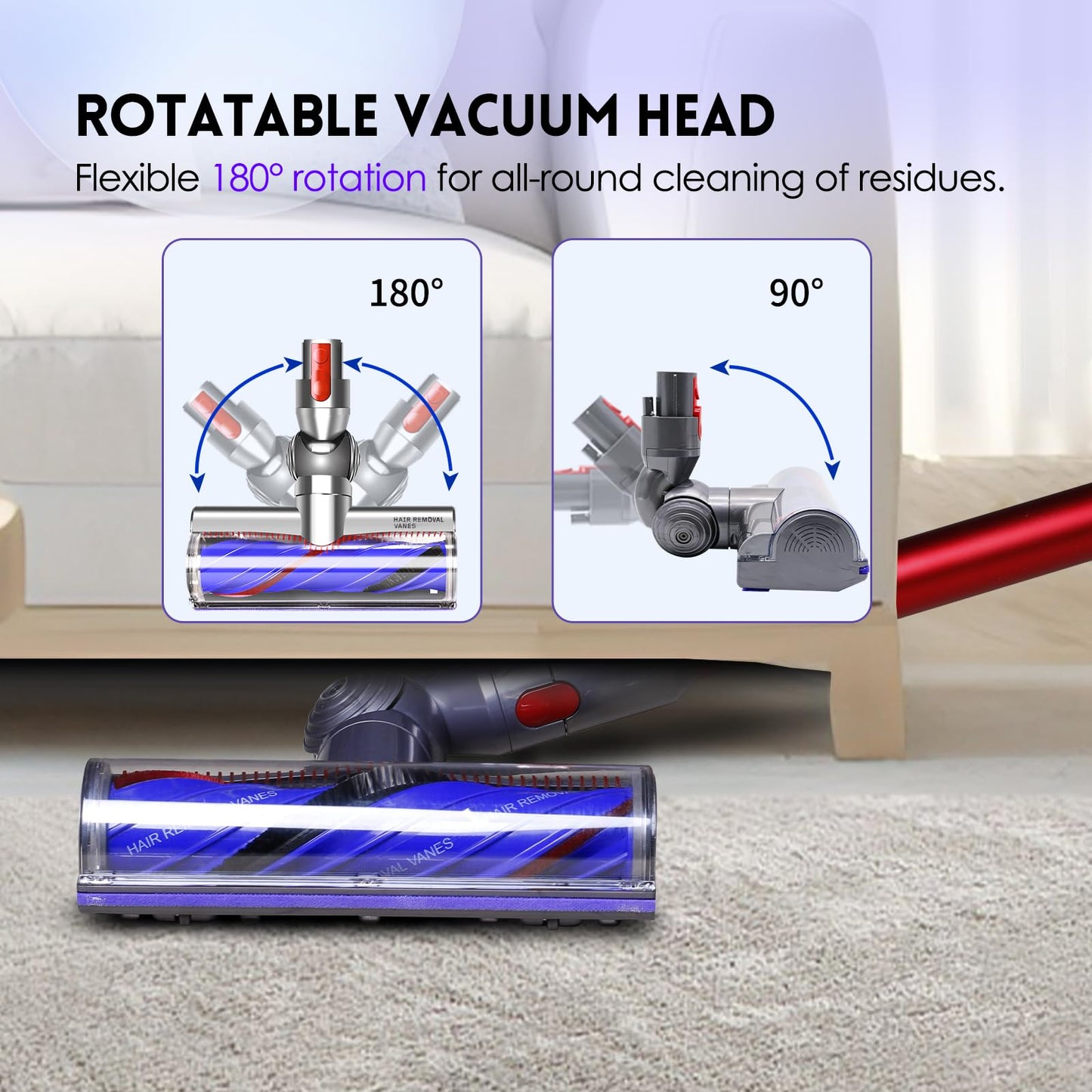 Upgrade Anti-Tangle Replacement Vacuum Head Compatible with Dyson V7,V8, Cyclone V10,V11,V15 Cordless Vacuum Cleaners, Suitable for Carpets,Rugs,Hardwood Floor 🍁 All In One Marketplace Canada