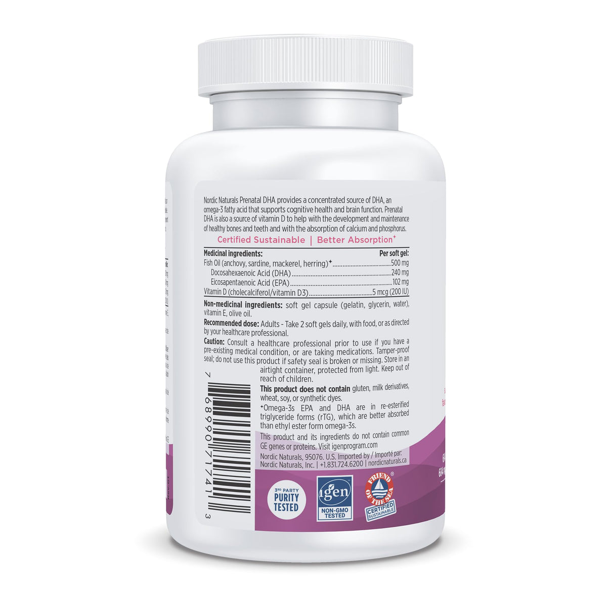 Nordic Naturals Prenatal DHA - Supports Brain Development in Babies During Pregnancy and Lactation, Unflavoured, 90 Count 🍁 All In One Marketplace Canada