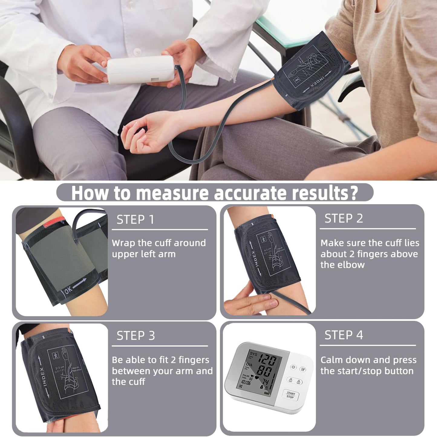 Alcarefam Extra Large Blood Pressure Cuff, 22-66cm XXL Cuff for Big Arms, Replacement Adult Cuff Compatible with Omron BP Monitors, 7 Connectors 🍁 All In One Marketplace Canada