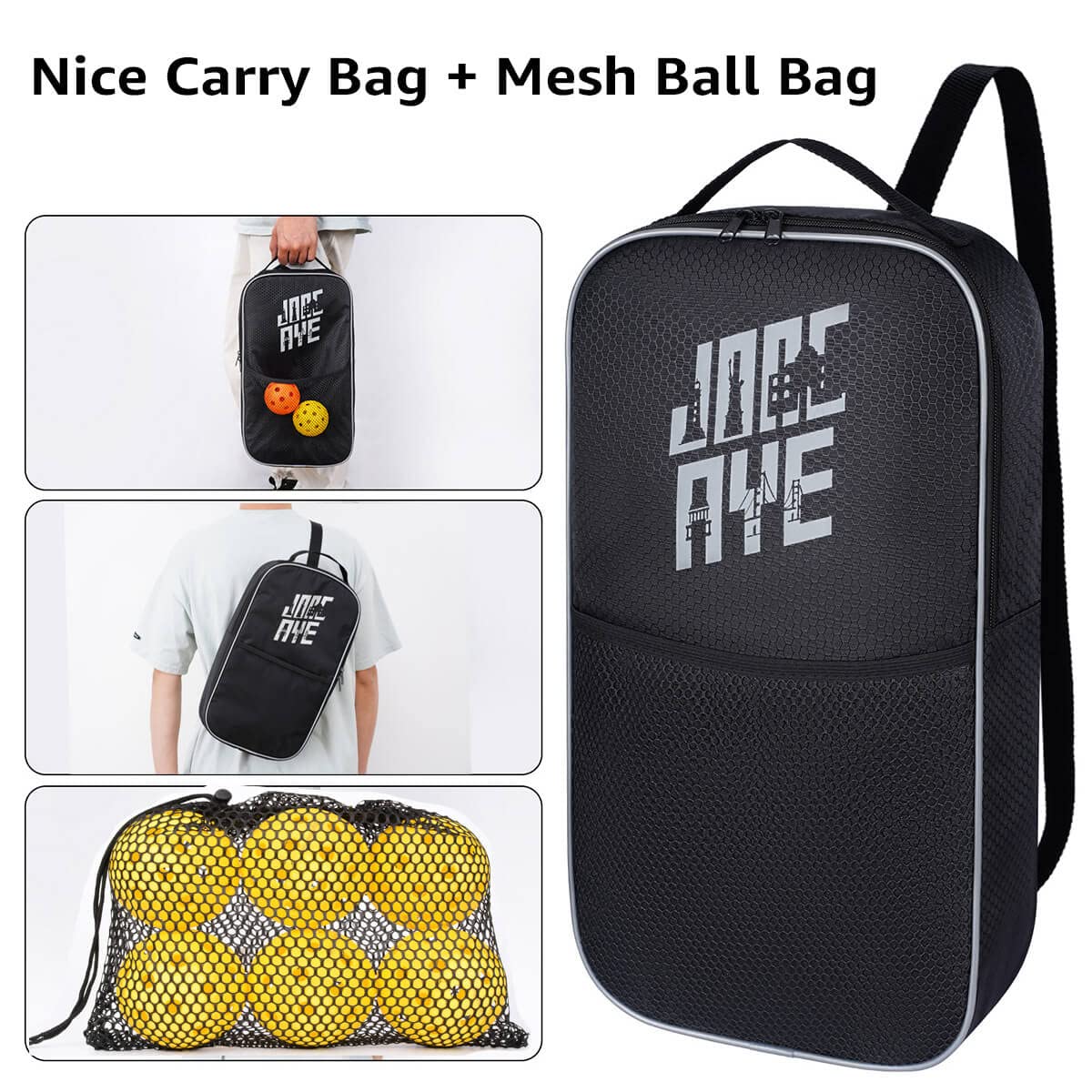 JoncAye Pickle-Ball Paddles Set of 2, Graphite Fiberglass Raquette with Indoor Outdoor Balls, Bag, Grip Tape, USAPA Approved Rackets for Beginners Intermediate All Levels 🍁 All In One Marketplace Canada