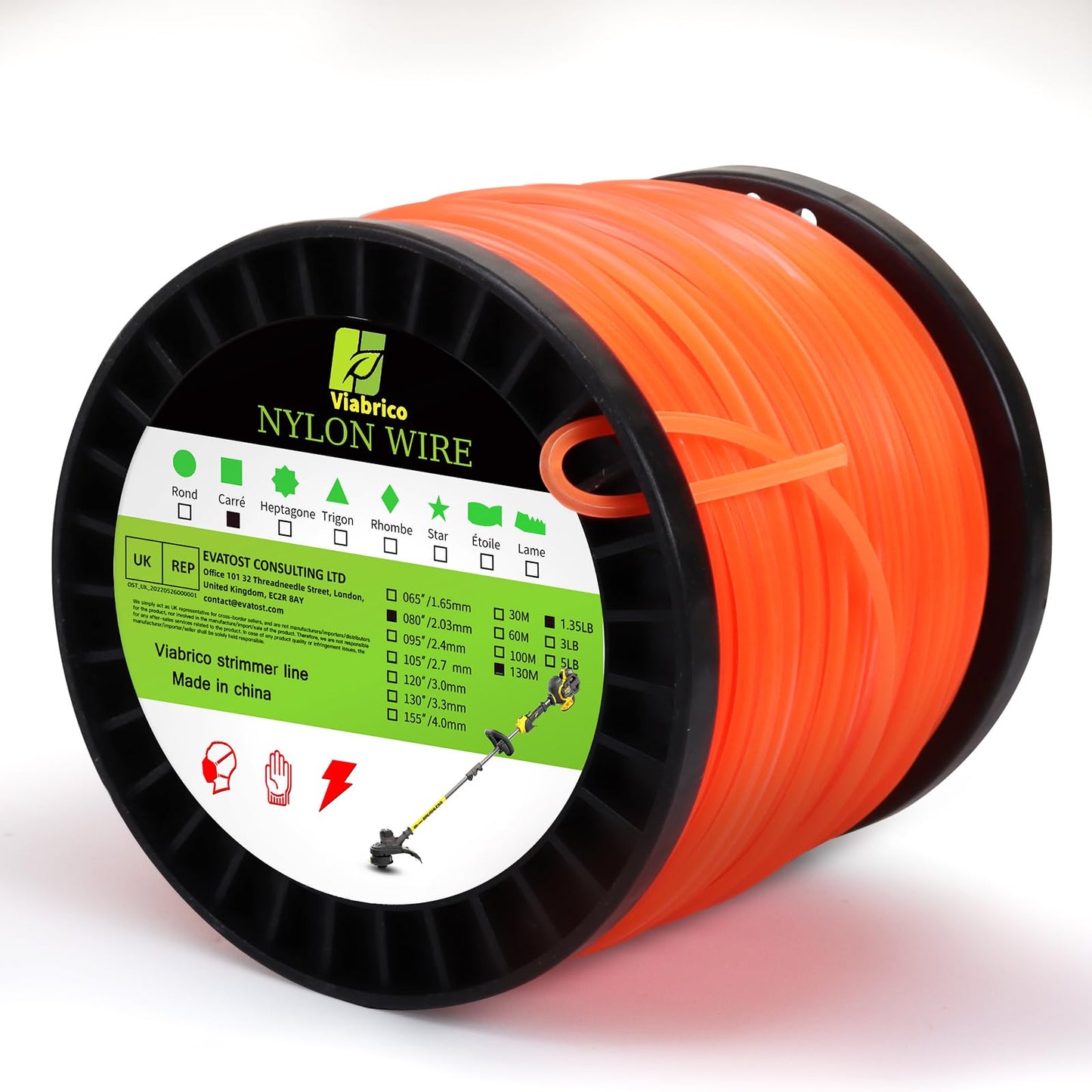 VIABRICO 0.080 Inch Trimmer Line, 0.080" Weed Wacker Eater String, Commercial Grade Square Nylon String Trimmer Line Replacement for String Trimmer Weed Trimmer .080"-425ft-1.35lb-Spool 🍁 All In One Marketplace Canada