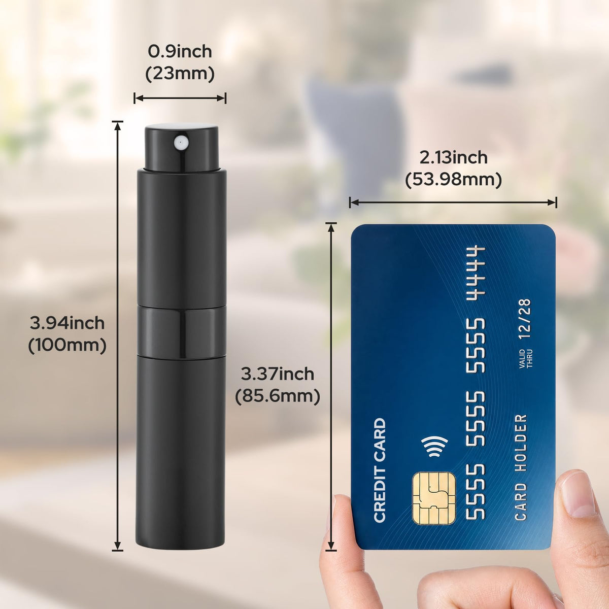 Lisapack Perfume Travel Spray Bottles - 8ml Mini Cologne Refillable Atomizer Decanter for Men - Small Size Travel Essentials Perfume Refill Decant Dispenser for Women Purse Pocket 3PCS Black 🍁 All In One Marketplace Canada